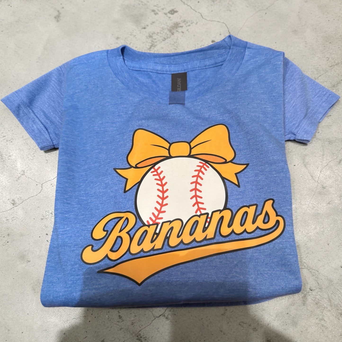 Bananas Baseball Kids Graphic Tee