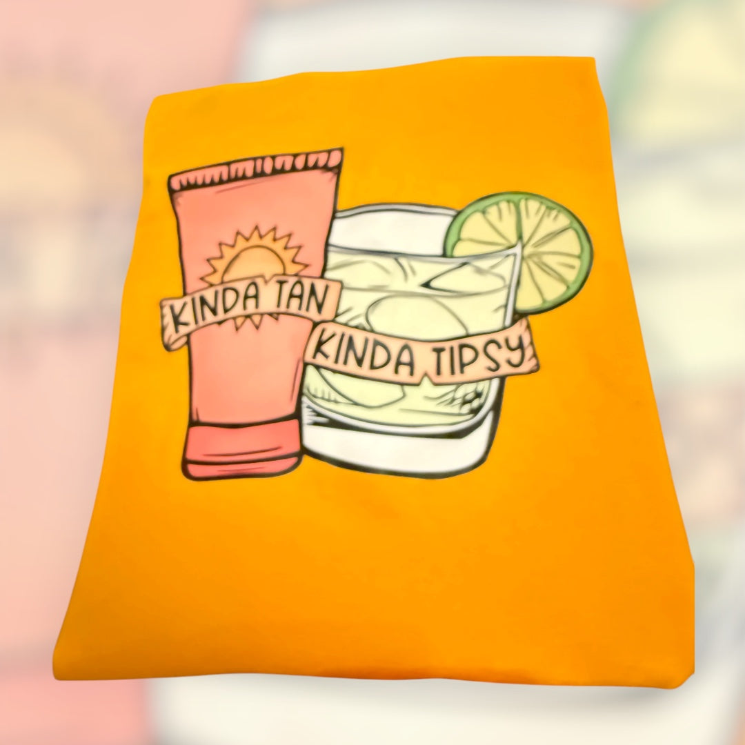 Kinda Tan Kinda Tipsy Graphic Tee