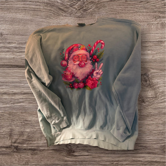 Funny Santa Throwing Peace Sign Sweatshirt